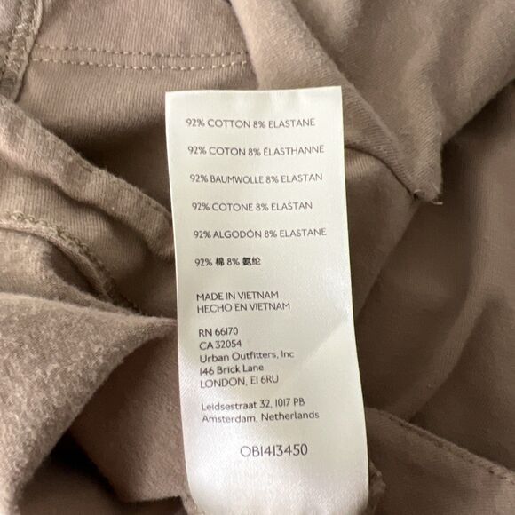 Free People Blouse Women Medium Brown Puff Sleeve Corset Tie Front Scoop Neck - Picture 7 of 15